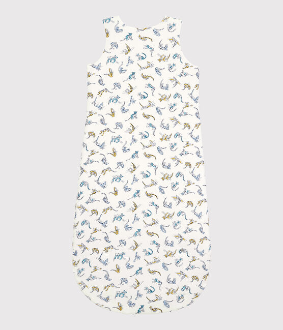Saco de bebé con estampado de panteras de algodón orgánico blanco MARSHMALLOW/blanco MULTICO