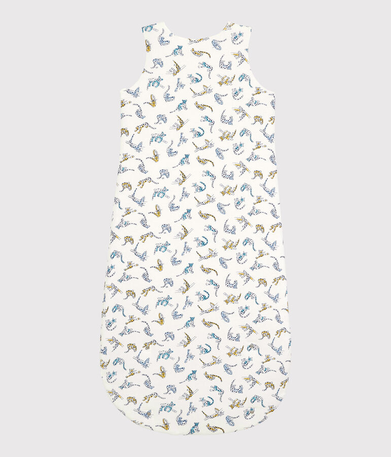 Saco de beb&eacute; con estampado de panteras de algod&oacute;n org&aacute;nico blanco/multicolor