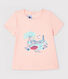 Blusa de manga corta con cuello de bebé niña