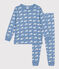 Pijama infantil de algodón con estampado de ballena azul BEACH/ MARSHMALLOW