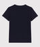 La camiseta RECTA de algodón con cuello de pico para mujer azul SMOKING