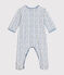 Pijama de terciopelo con estampado de cohetes para bebé blanco MARSHMALLOW/blanco MULTICO