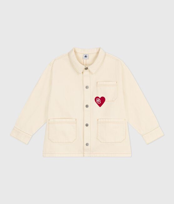 Chaqueta vaquera infantil lisa crudo MILK