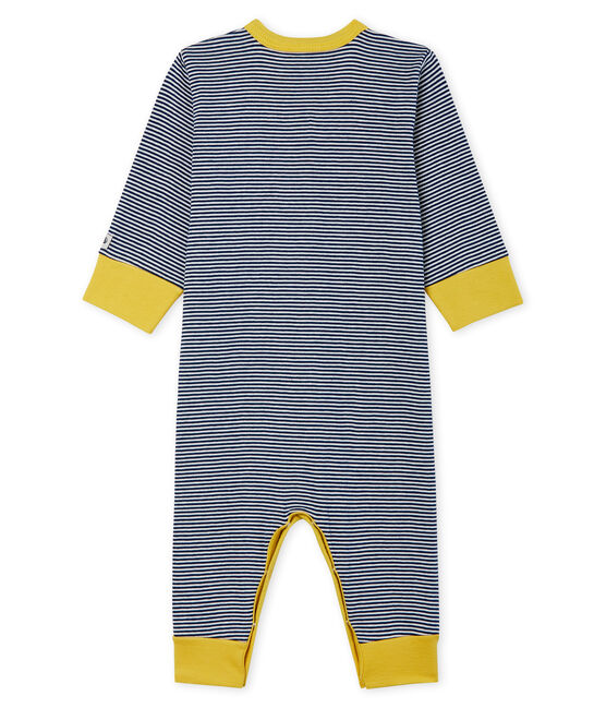 Pijama sin pies de punto para bebé niño azul MEDIEVAL/blanco MARSHMALLOW