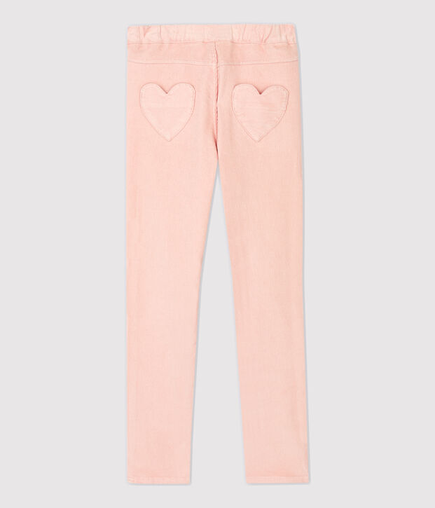 Pantal&oacute;n slim de terciopelo de ni&ntilde;a rosa