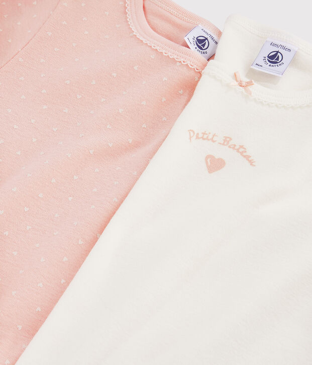 Juego de 2 camisetas de manga larga de ni&ntilde;a peque&ntilde;a multicolor