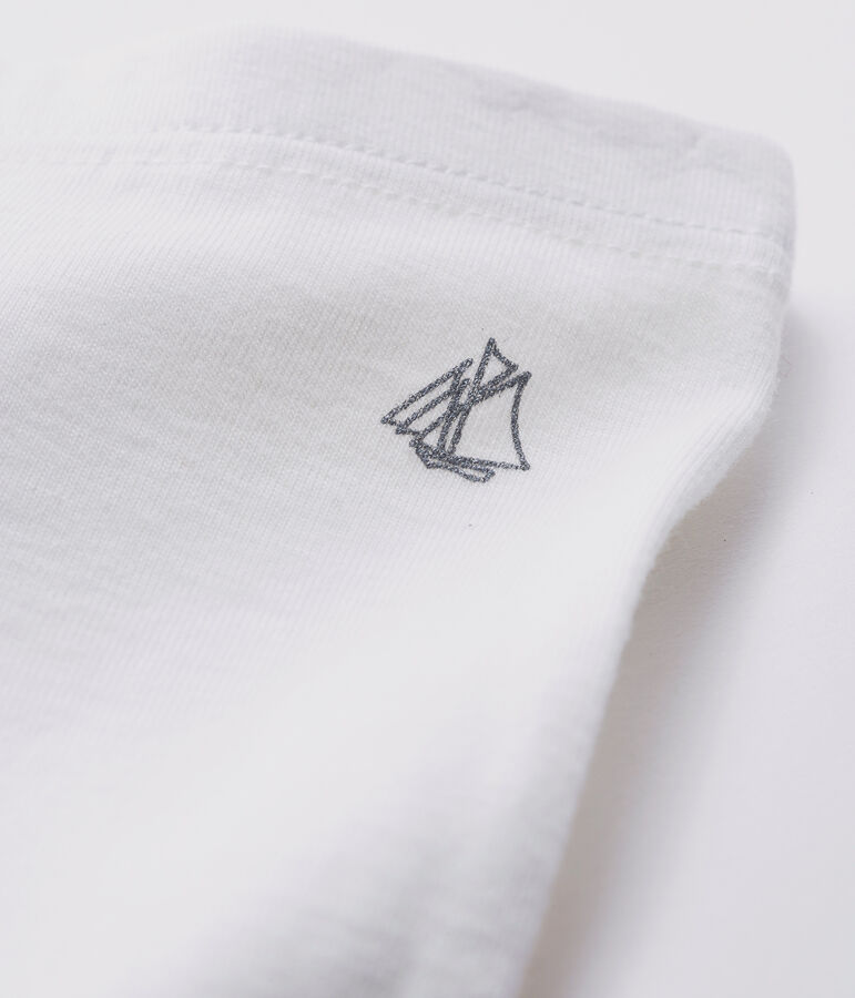 Legging de punto 1 x 1 liso para beb&eacute; ni&ntilde;a. blanco