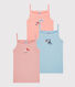 Juego de 3 camisas de tirantes con tema de París de niña de algodón