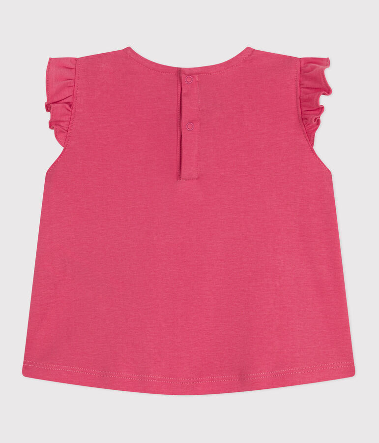 Blusa sin mangas de algod&oacute;n para beb&eacute; rosa