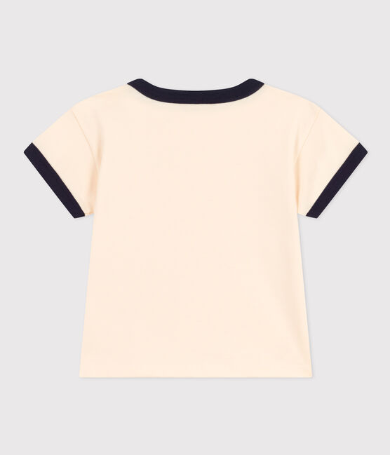 Camiseta de manga corta de punto ligero para bebé blanco AVALANCHE/azul SMOKING