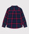 Camisa a cuadros de franela de algodón para niño azul SMOKING/blanco MULTICO