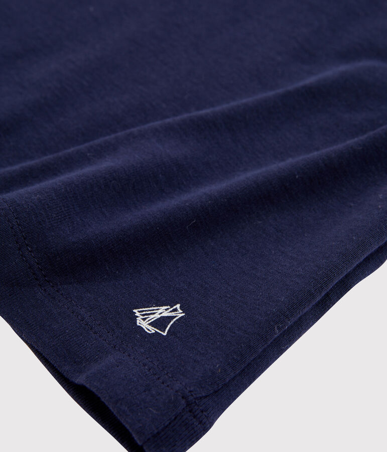 Camiseta de manga corta de algod&oacute;n de ni&ntilde;a azul