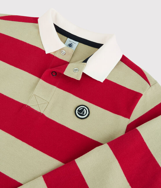 Polo de manga larga a rayas de algodón de niño rojo TERKUIT/ JERRYCAN