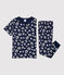 Pijama con estampado de estrellas de niño de algodón azul SMOKING/blanco MARSHMALLOW