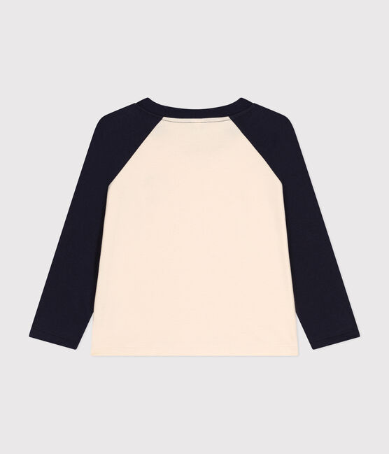 Camiseta de manga larga de punto fino para niño blanco AVALANCHE/azul SMOKING
