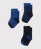 Lote de 3 pares de calcetines para bebé niño azul SMOKING/azul LIMOGES