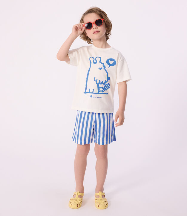 Ba&ntilde;ador infantil a rayas azul/blanco