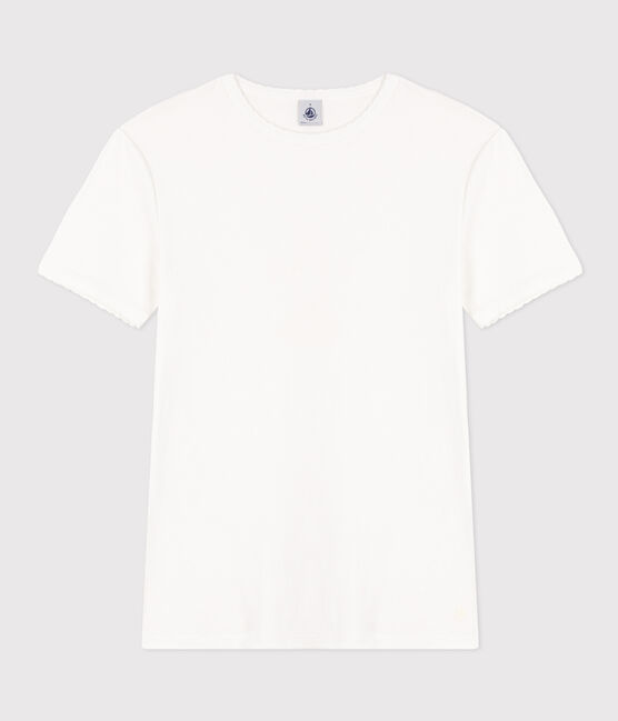 Camiseta L'ICONIQUE de algodón de punto «cocotte» para mujer blanco ECUME