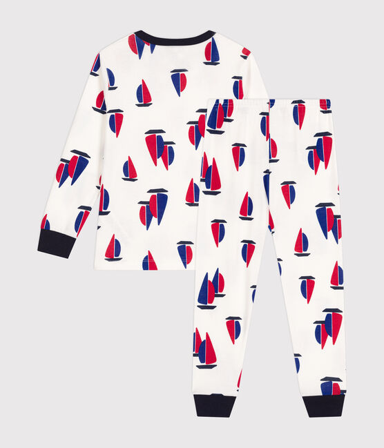 Pijama infantil de algodón con motivo de barcos  blanco MARSHMALLOW/blanco MULTICO