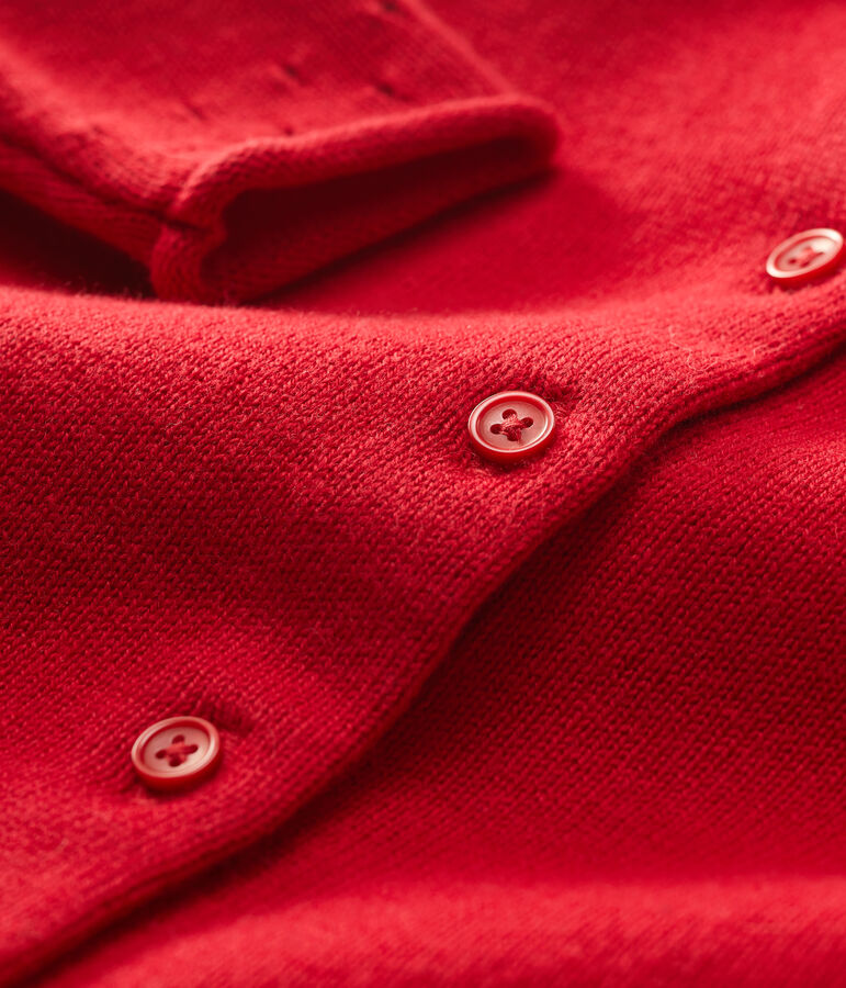 C&aacute;rdigan de punto de beb&eacute;. rojo