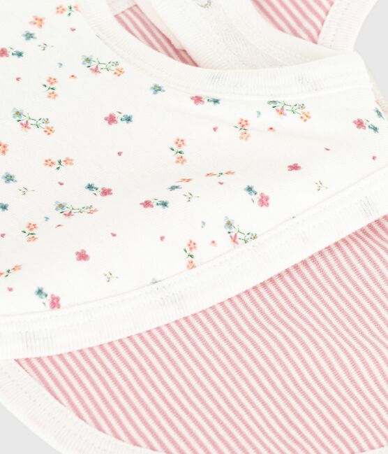 Juego de baberos de algodón con estampado de flores para bebé variante 1