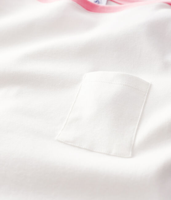 Camiseta de algodón de mujer blanco MARSHMALLOW/rosa GRETEL