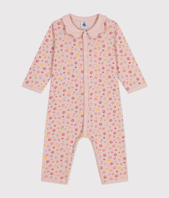 Pijama sin pies de algodón estampado de flores para bebé rosa SALINE/blanco MULTICO