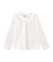 Camiseta manga larga infantil para niña blanco MARSHMALLOW