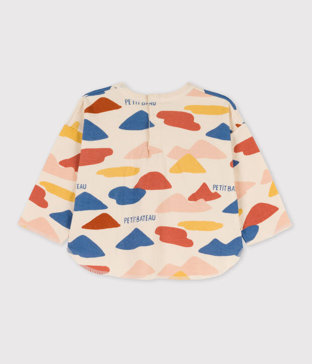 Camiseta de manga larga con estampado de t&uacute;bico de beb&eacute; crudo/multicolor