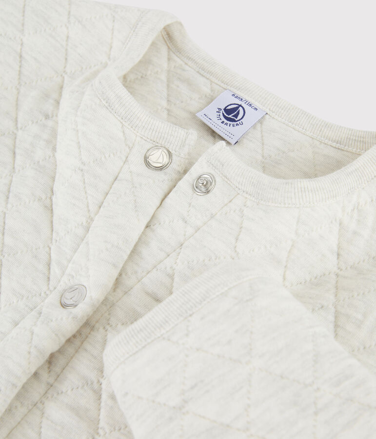 C&aacute;rdigan de tela t&uacute;bica para ni&ntilde;a beige MONTELIMAR CHINE