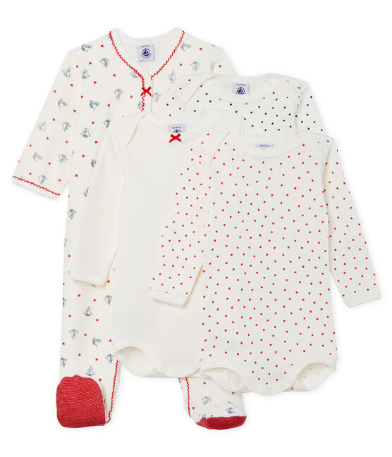 Conjunto para bebé niña con pijama de terciopelo y bodis de manga larga de punto variante 1