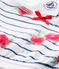 Top estampado en jersey elástico para niña blanco ECUME/azul MAJOR/ MULTICO