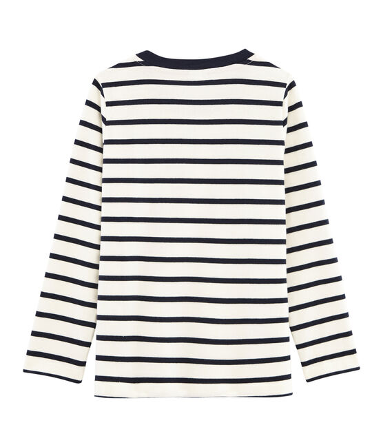 Camiseta de manga larga para niño blanco MARSHMALLOW/azul SMOKING