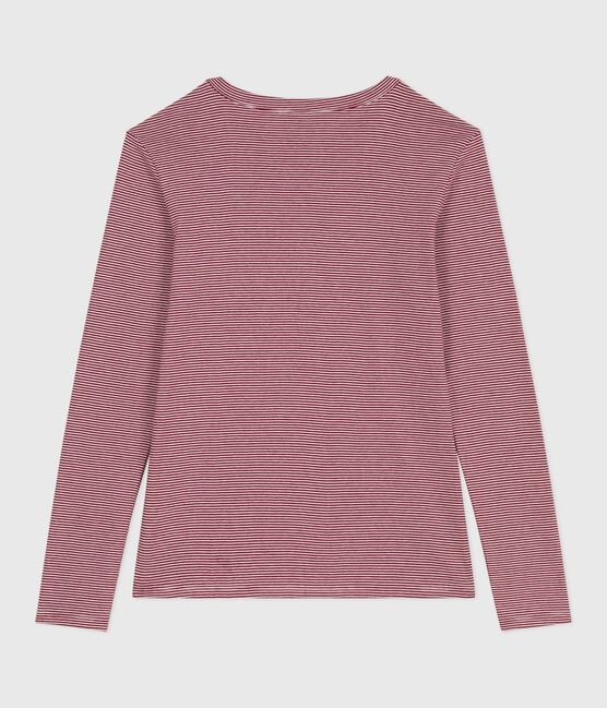 Camiseta Icónica de manga larga de algodón para mujer rojo AMARANTE/ MARSHMALLOW