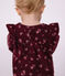 Blusa de terciopelo de manga larga con estampado de flores para beb&eacute; rojo/multicolor