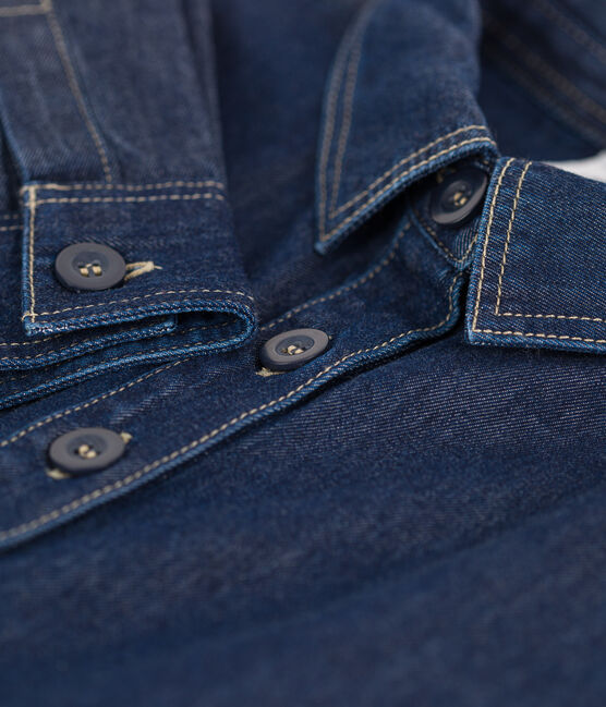 Vestido de manga larga de tejido vaquero de niña azul DENIM