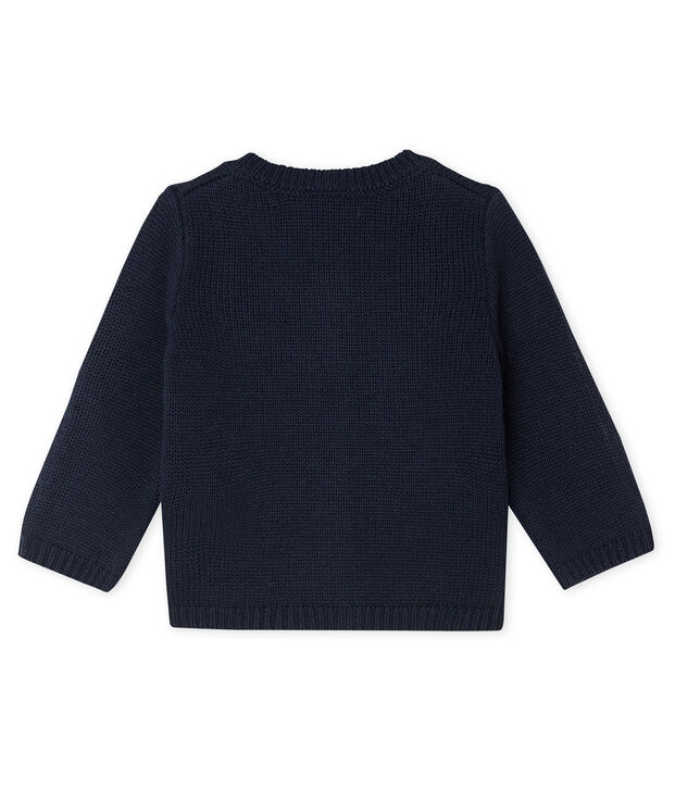 C&aacute;rdigan para beb&eacute; ni&ntilde;o de lana y algod&oacute;n azul/multicolor