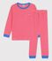 Pijama milrayas de algodón orgánico infantil unisex rojo PEPS/blanco MARSHMALLOW