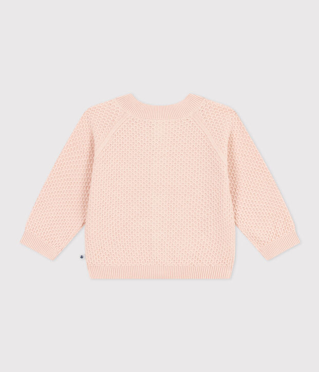 C&aacute;rdigan de punto de algod&oacute;n para beb&eacute; rosa