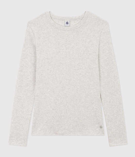 Camiseta L'ICONIQUE de algodón con cuello redondo para mujer gris BELUGA CHINE