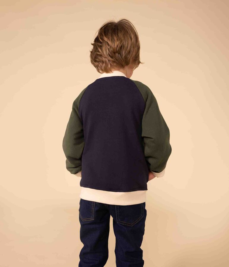 Chaqueta de b&eacute;isbol de mulet&oacute;n de ni&ntilde;o azul/multicolor