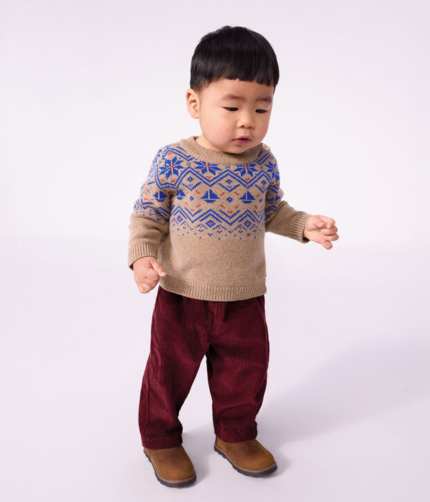 Pantal&oacute;n de terciopelo liso para beb&eacute; TRUFFE