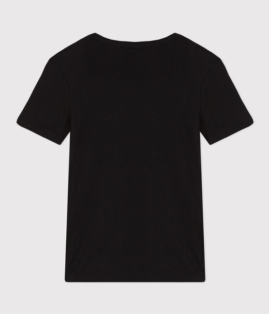 Camiseta Iconique de manga corta de punto liso para mujer negro BLACK