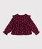 Blusa infantil de algod&oacute;n de manga larga con estampado rojo/multicolor