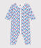 Pijama de algodón sin pies con flores para bebé blanco MARSHMALLOW/blanco MULTICO