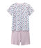 Pijama corto estampado y rayado para niño blanco ECUME/azul SMOKING/ MULTICO