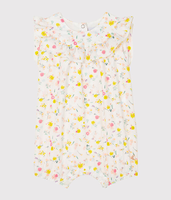 Mono corto estampado para bebé niña blanco MARSHMALLOW/blanco MULTICO