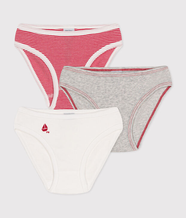 Juego de 3 braguitas de ni&ntilde;a de algod&oacute;n multicolor