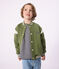Chaqueta teddy infantil de algodón verde OLIVINE/ MILK