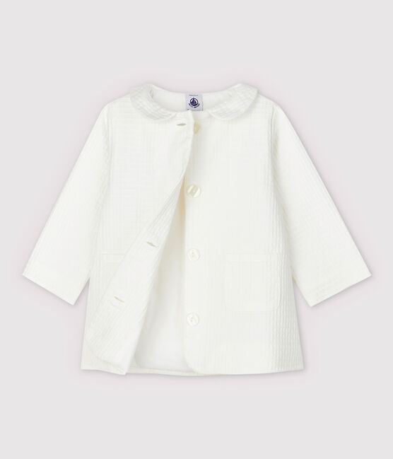 Chaqueta de vestir de urdimbre y trama de bebé niña blanco MARSHMALLOW